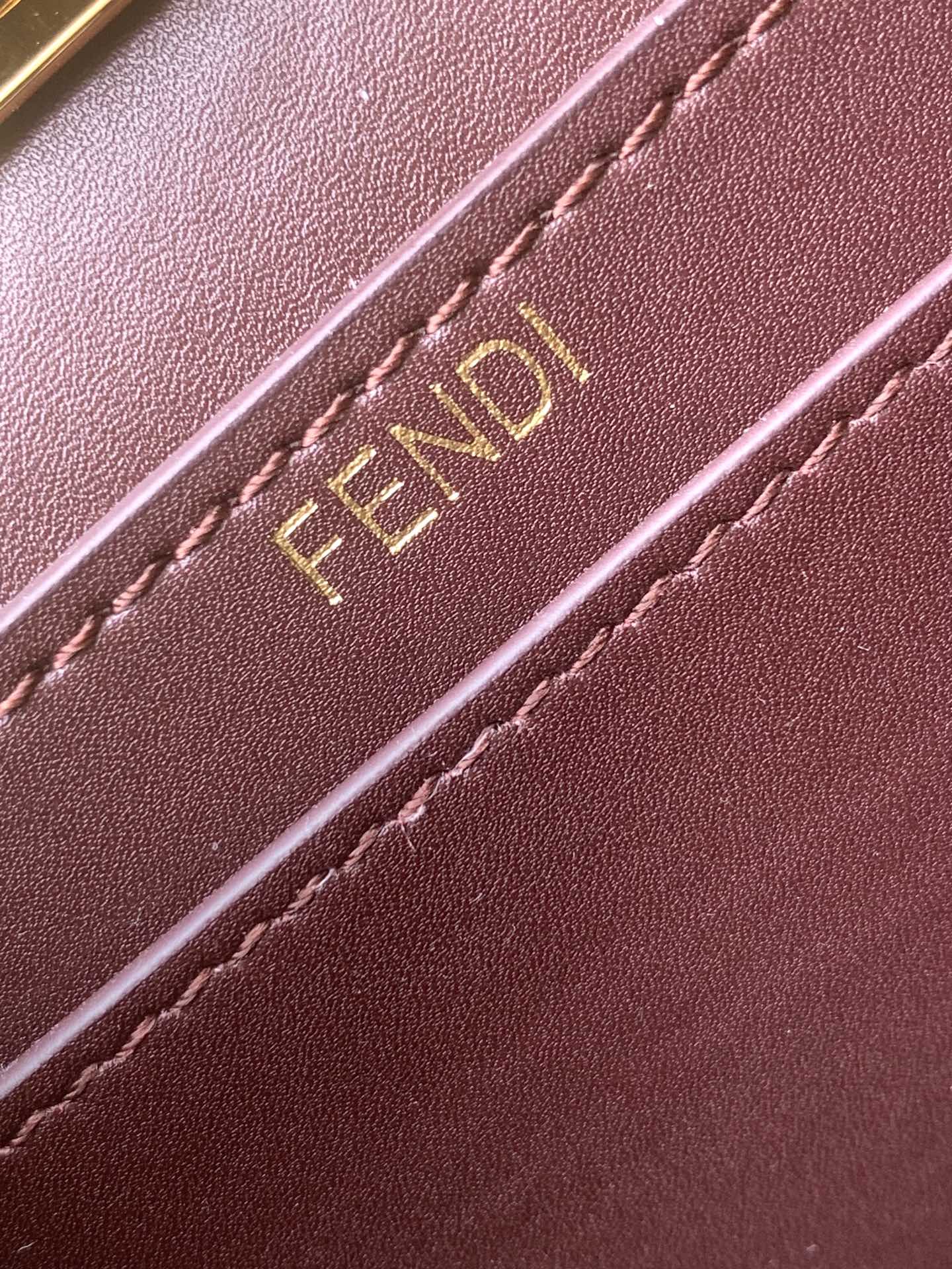 Fendi Peekaboo ISeeU Petite claret Interlace Leather Bag